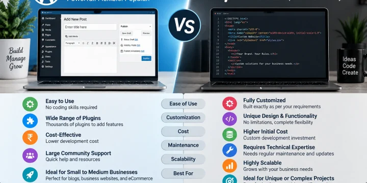 WordPress vs Custom Website Development in 2026: Which Is Right?