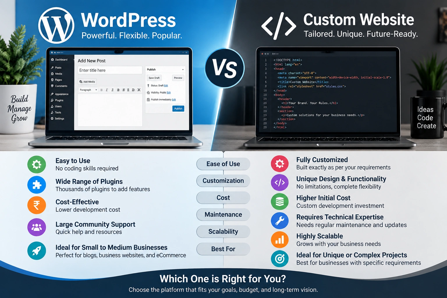 WordPress vs Custom Website Development in 2026: Which Is Right?